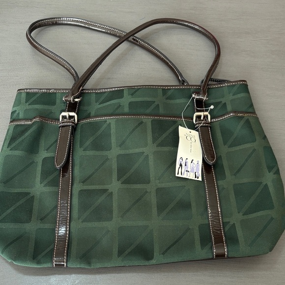 Nine & Co. Green and Brown Tote Bag - Picture 2 of 3